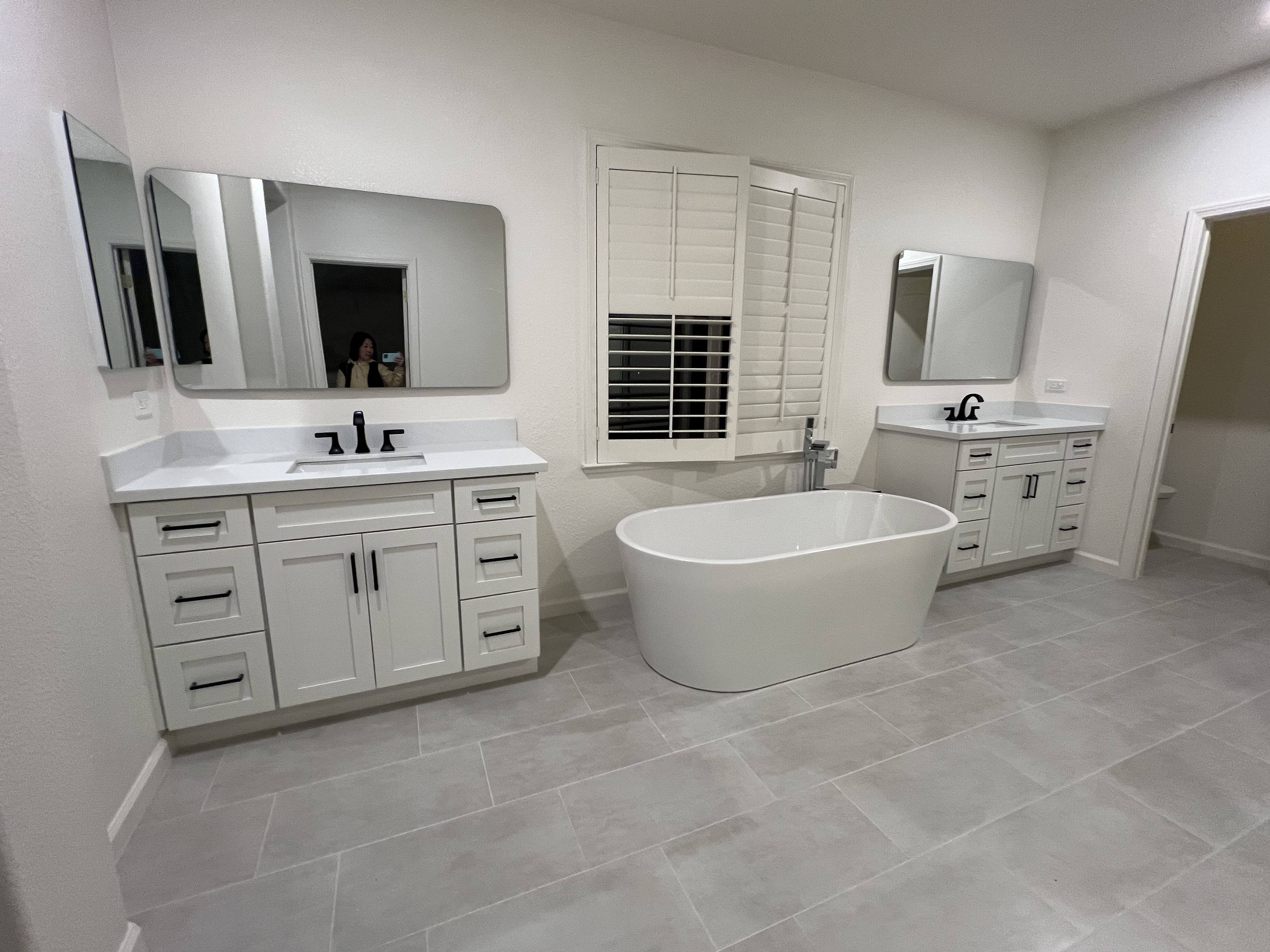 Modern White Bathroom Remodel
